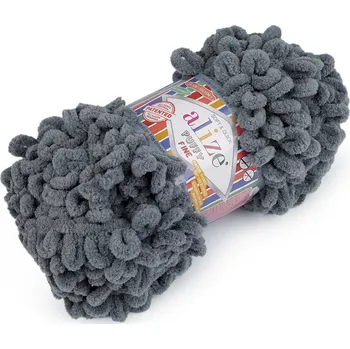 Příze Pletací příze Alize Puffy Fine 100 g, barva 46 (87) šedá