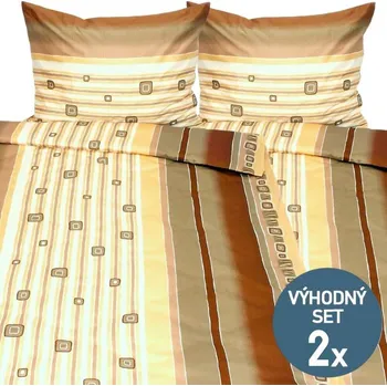 Povlečení KNITVA Saténové ložní povlečení ze 100% bavlny SUZANNE 2x140/220 + 2x70/90