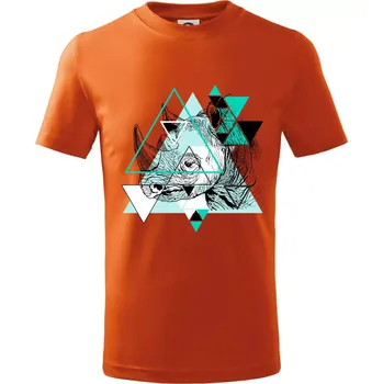 Bílý nosorožec (Pecka design) - Tričko dětské bavlněné - 158 cm/12 let ( Oranžová )