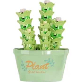 ostatní stavebnice Mini stavebnice květin Sukulent Crassula perforata 4.3x4x6.4 cm 112 ks mikro bloky Kreativní 3D model rostliny Dekorativní stavebnice