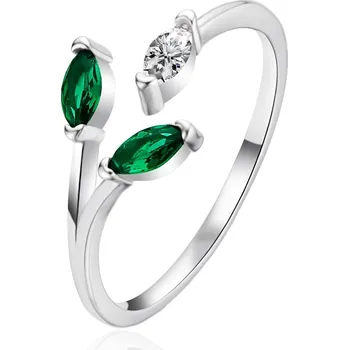 Prsten Stříbrný otevřený prsten se zirkony AGT-R40WGR Agato / Obvod: 57 mm - 57 mm