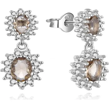 Náušnice Originální stříbrné náušnice s kubickými zirkony E0003113 Moiss