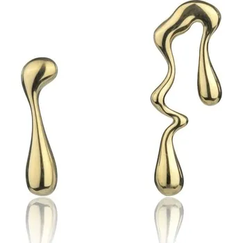 Náušnice Asymetrické pozlacené náušnice Averie Gold Earrings MCE24018G Marc Malone