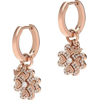 Náušnice Pozlacené náušnice 2v1 Čtyřlístek se zirkony EG3610221 Emporio Armani