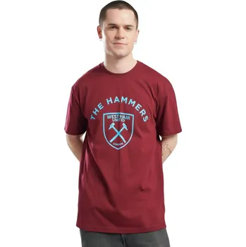 Pánské tričko WEST HAM UNITED FC Tričko West Ham United, The Hammers, vínové, bavlna Velikost: XL