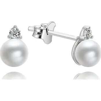 Náušnice Stříbrné náušnice pecky s pravými perlami AGUP1195 Beneto