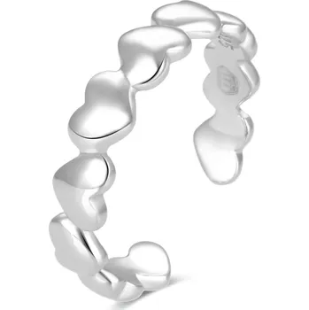 Prsten Stříbrný prsten na nohu se srdíčky AGGF484 Beneto