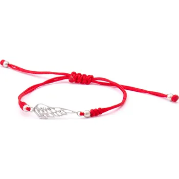 Náramek Šňůrkový červený kabala náramek Andělské křídlo AGB568 Beneto Exclusive