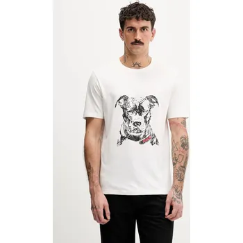 Bavlněné tričko HUGO Dubrox 50553779 bílá 00X, vel. S