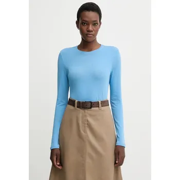 Pánské tričko Bavlněné tričko s dlouhým rukávem Marc O'Polo modrá barva, 5000007488 50X, vel. M