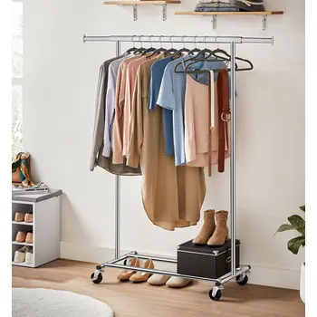 Věšák Pojízdný stojan na oblečení | stříbrný