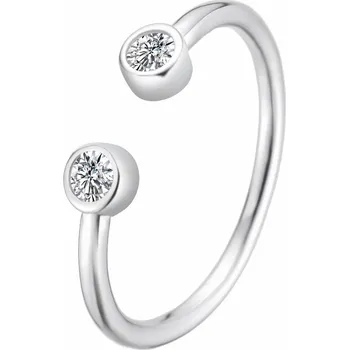 Prsten Otevřený stříbrný prsten se zirkony AGT-R33W Agato / Obvod: 57 mm - 57 mm