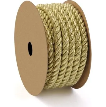 Příze Šňůra Twisted metalická 7 mm Zlatá