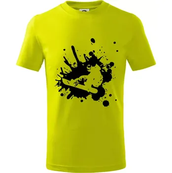 Snowboard splash - Tričko dětské bavlněné - 98 cm / 2 roky ( Limetková )