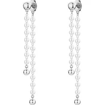 Náušnice Dlouhé ocelové náušnice s perlami 2v1 Essential BNL101 Brosway