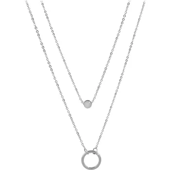 Náhrdelník Dvojitý náhrdelník s kroužkovými přívěsky z oceli Troli
