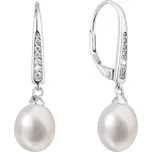 Půvabné stříbrné náušnice s pravými říčními perlami 21059.1 Evolution Group