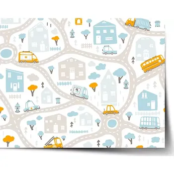 Plakát Sablio Plakát Cestičky s dopravou - 60x40 cm