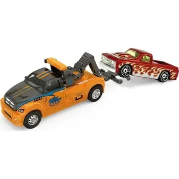 autíčko Model kovového odtahového osobního auta s vidlicí s malým autíčkem Realistická miniatura oranžová