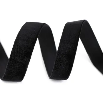 Stuha Pružná sametka šíře 16 mm černá 1 m