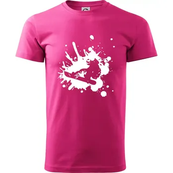 Pánské tričko Snowboard splash - Klasické pánské triko vyšší gramáže - L ( Purpurová )