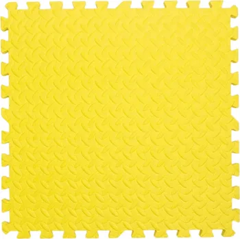 EVA pěnová podložka 12 ks 30 x 30 x 0,6 cm Puzzle dlaždice s okrajem Voděodolná protiskluzová pěna pro cvičení a dětské pokoje žlutá