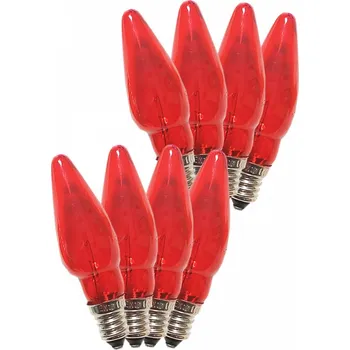 Vánoce Žárovky pro řetěz FELICIA 14V/0,1A E-10 8ks svíčky červené (1ks)