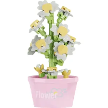 ostatní stavebnice Mini stavebnice květin Heřmánek 4.3x4.7x8.5 cm 112 ks mikro bloky Kreativní 3D model květiny Dekorativní stavebnice pro děti i dospělé