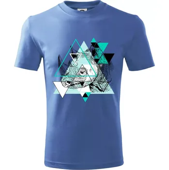 Bílý nosorožec (Pecka design) - Tričko dětské bavlněné - 98 cm / 2 roky ( Azurově modrá )