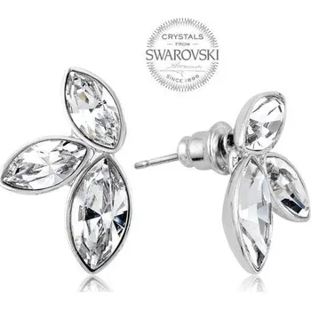 Náušnice Náušnice se třemi čirými krystaly Navette Levien