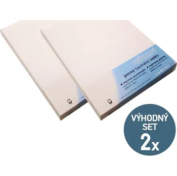 Prostěradlo KNITVA Saténové napínací prostěradlo 90 x 200 cm BÍLÉ 1+1