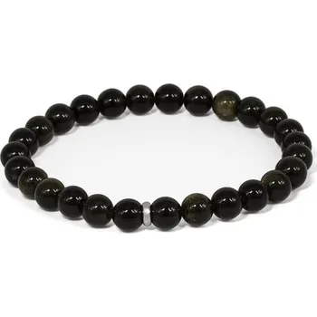 Náramek Korálkový náramek z obsidiánu MINK142/20 Agato