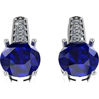 Náušnice Stříbrné náušnice se safíry SAFAGUC1926 Beneto Exclusive