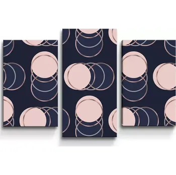 Obraz Sablio Obraz - 3-dílný Kruhy a puntíky - 75x50 cm