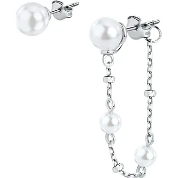 Náušnice Elegantní asymetrické stříbrné náušnice na puzetu Perla SAWM08 Morellato