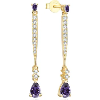 Náušnice Exkluzivní pozlacené visací náušnice se zirkony AGUP3300F-GOLD Beneto