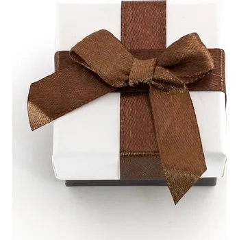 Dárková krabička Bílá dárková krabička s hnědou stužkou KP9-5 Beneto Exclusive