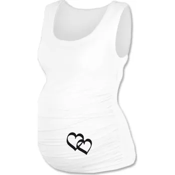 Mamitati Top, tílko Dana s potiskem Srdíček - bílé Velikost oblečení: L/XL