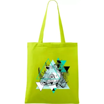 Bílý nosorožec (Pecka design) - Taška bavlněná - 42 x 38 cm ( Limetková )