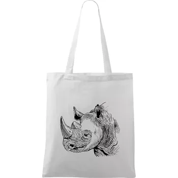 Nosorožec černobílý (Pecka design) - Taška bavlněná - 42 x 38 cm ( Bílá )