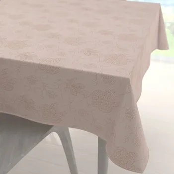 ubrus Teflonový čtvercový ubrus TF-129 Hnědé květované ornamenty na šedobéžovém 60x60 cm