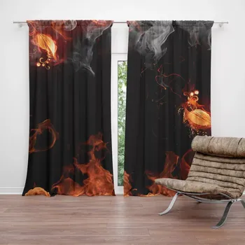 Závěs Sablio Závěs Červený oheň: 2ks 140x250cm