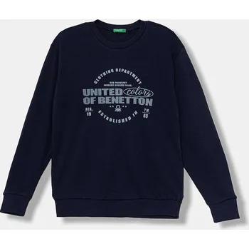 Chlapecká mikina Dětská bavlněná mikina United Colors of Benetton 3J68C10PZ.G.seasonal námořnická modř 59X, vel. 120