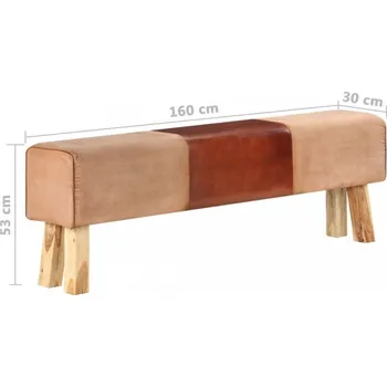 Předsíňová stěna Lavice pravá kůže / dřevo Dekorhome