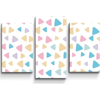 Obraz Sablio Obraz - 3-dílný Barevné trojúhelníčky - 75x50 cm
