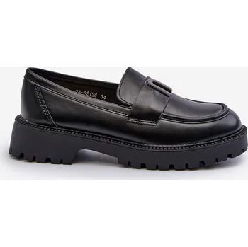 Dívčí tričko Dětské polobotky mokasíny s ozdobou Černé Elvilda 36