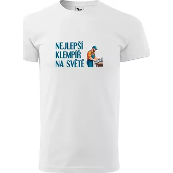 Pánské tričko Sablio Tričko s potiskem Nejlepší klempíř na světě - bílé XL