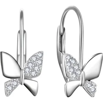 Náušnice Krásné stříbrné náušnice Motýlci s čirými zirkony E0000330 Moiss