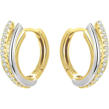 Náušnice Slušivé stříbrné kruhy se zirkony AGUC3344 Beneto