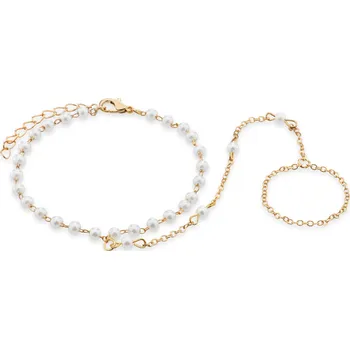 Náramek Elegantní pozlacený náramek s provlečením na prst Troli